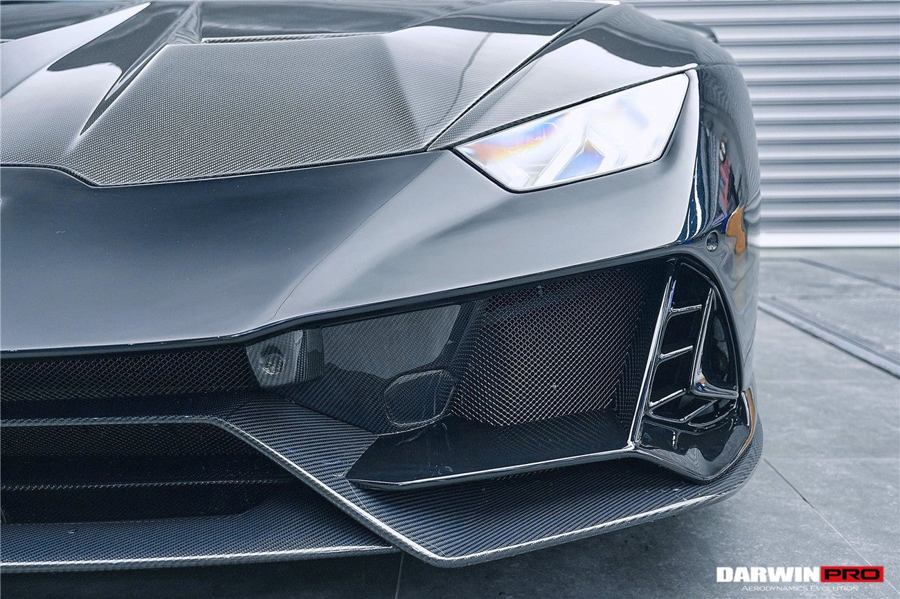 2015 - 2025 Lamborghini Huracan LP610 & LP580 & EVO & Tecnica EVO-4WD Style Partial Carbon Front Bumper